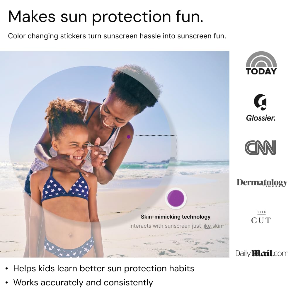 Thumbnail 5 de SpotMyUV UV Detection Stickers for Sunscreen with Dermatrue SPF Sensing Technology (16 Count)