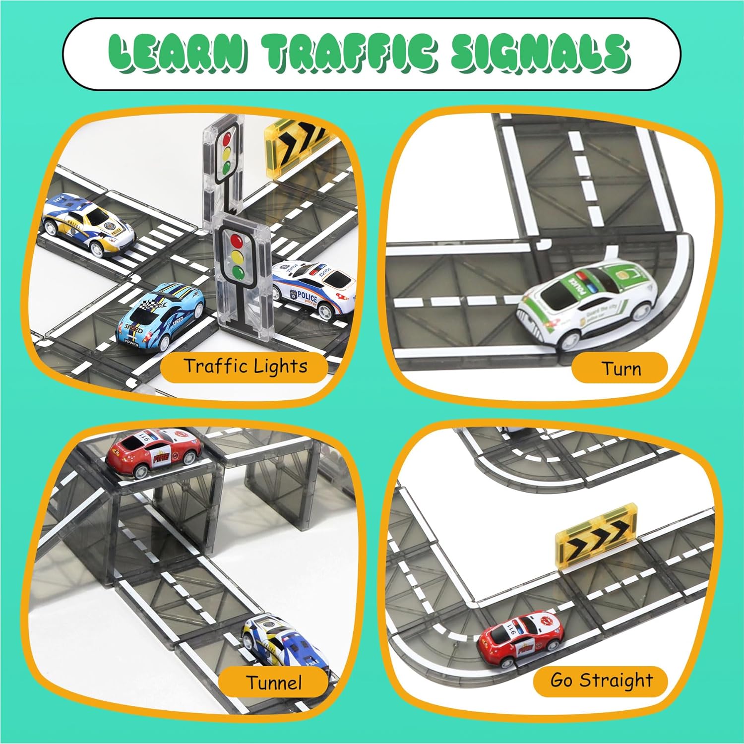 Thumbnail 6 de SKTMYY Magnetic Tiles Road Set for Toddlers