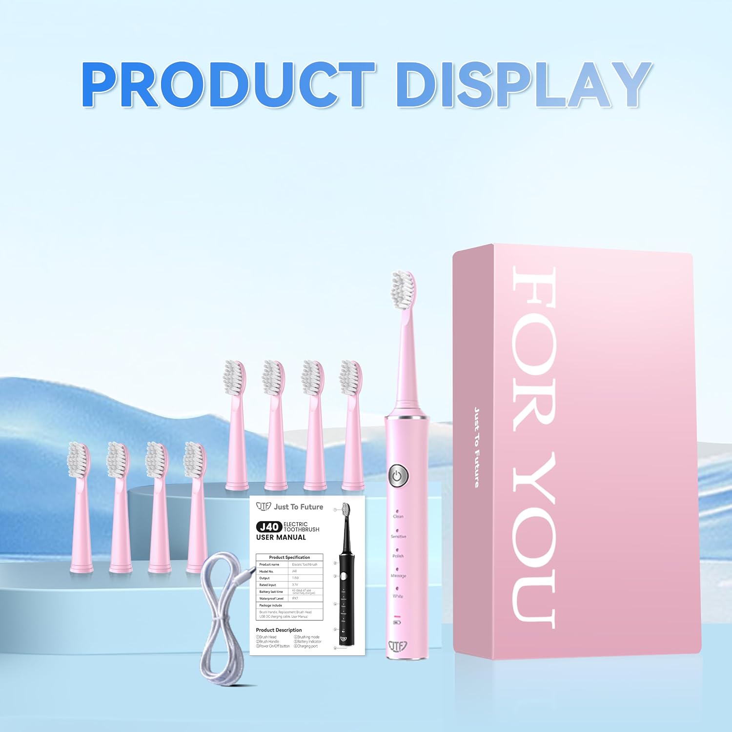 Thumbnail 6 de JTF Sonic Electric Toothbrush 8 Heads
