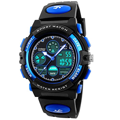 Detalle de Urdesw Kids Digital Waterproof Watch for 6-15 Year Olds – Dual Time, Alarm, 50M Water Resistant