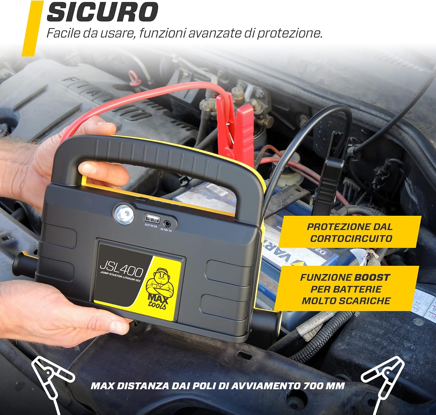 Thumbnail 4 de MAXTOOLS JSL400 Avviamento d’Emergenza Professionale per Automobile 2400 A – Potente, Sicuro e Versatile