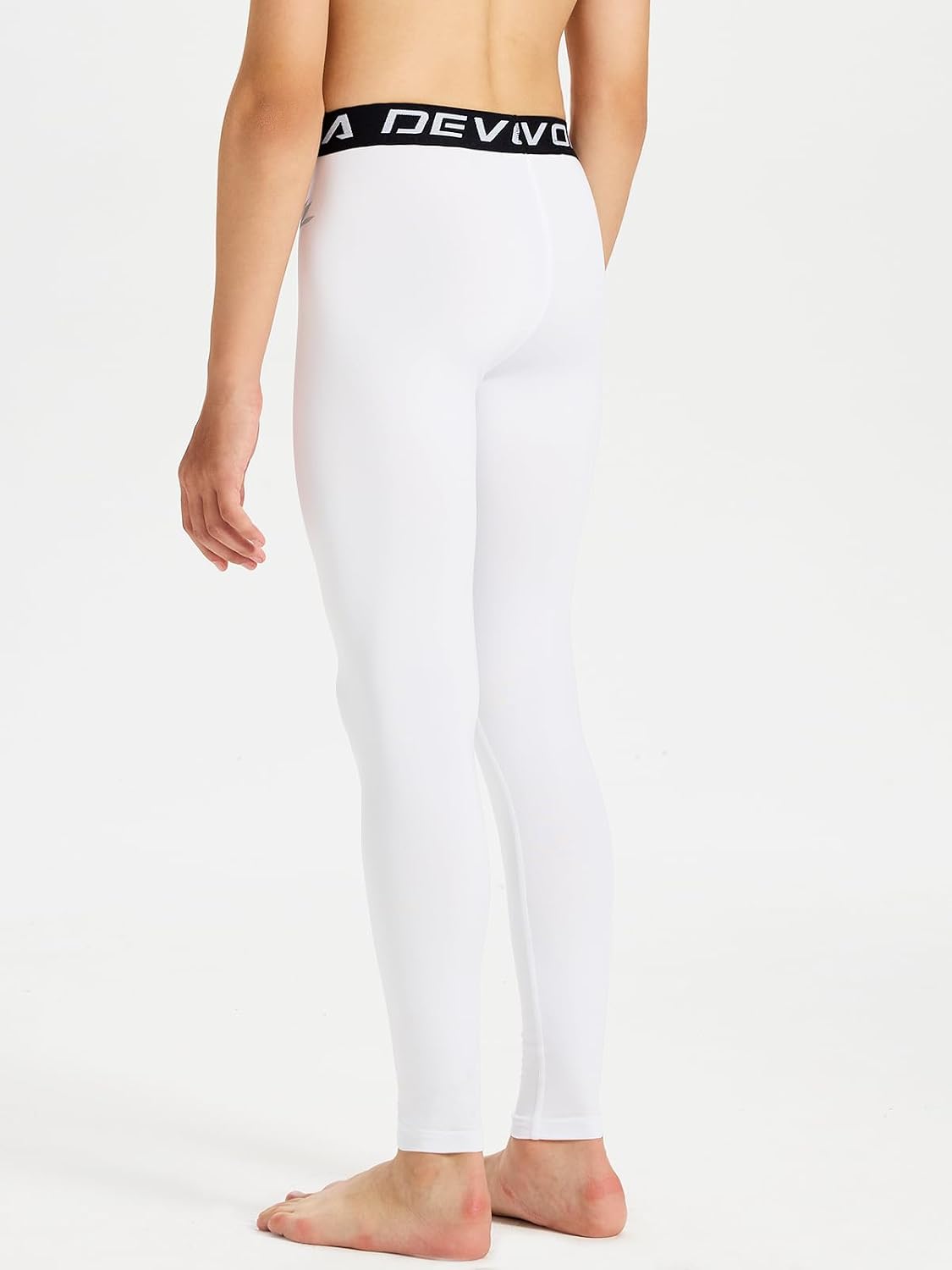 Detalle de DEVOROPA Boys Quick-Dry Compression Leggings, Breathable Sports Base Layer