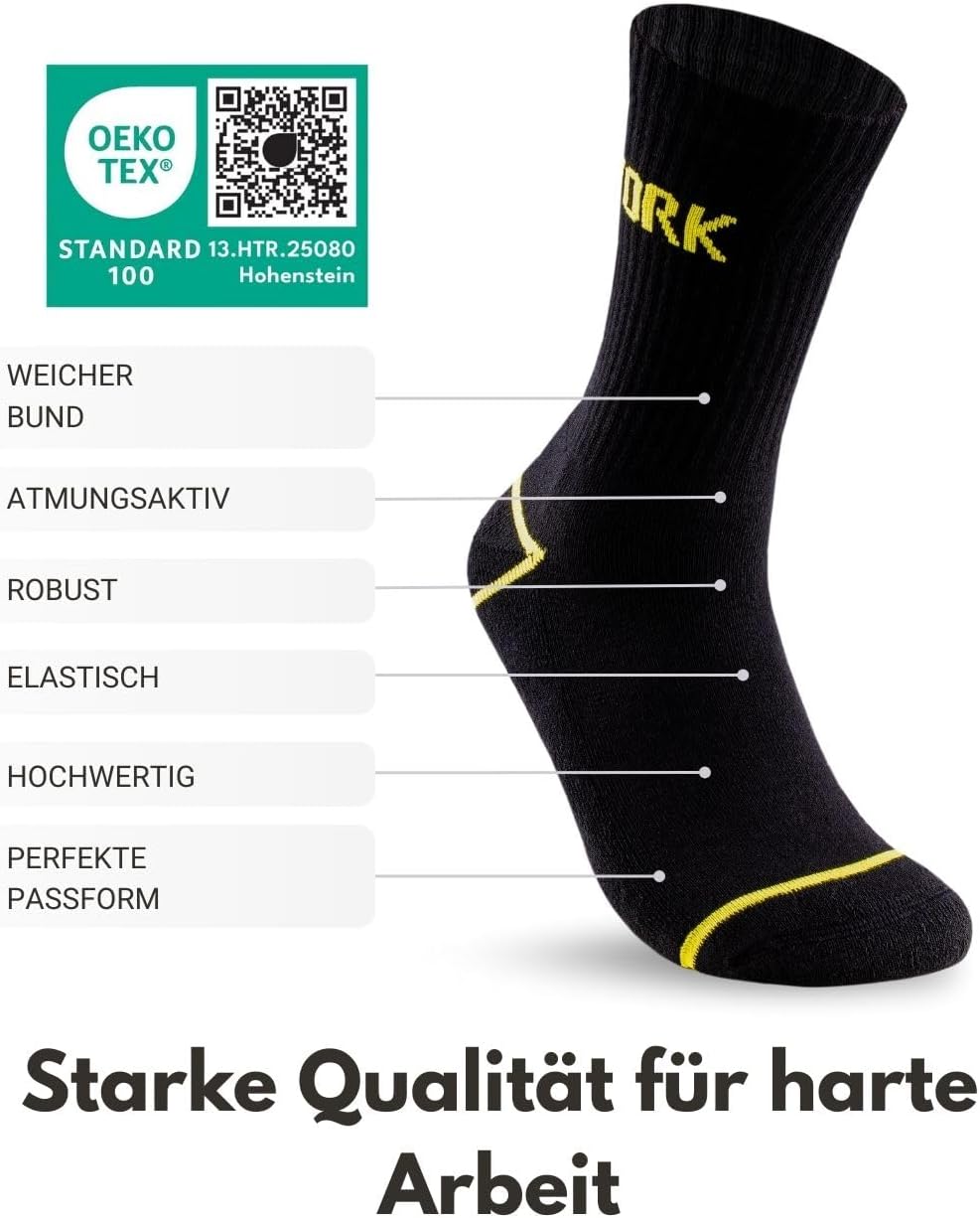 Thumbnail 2 de 10 Paar Arbeitssocken Herren WORK Socken Baumwolle