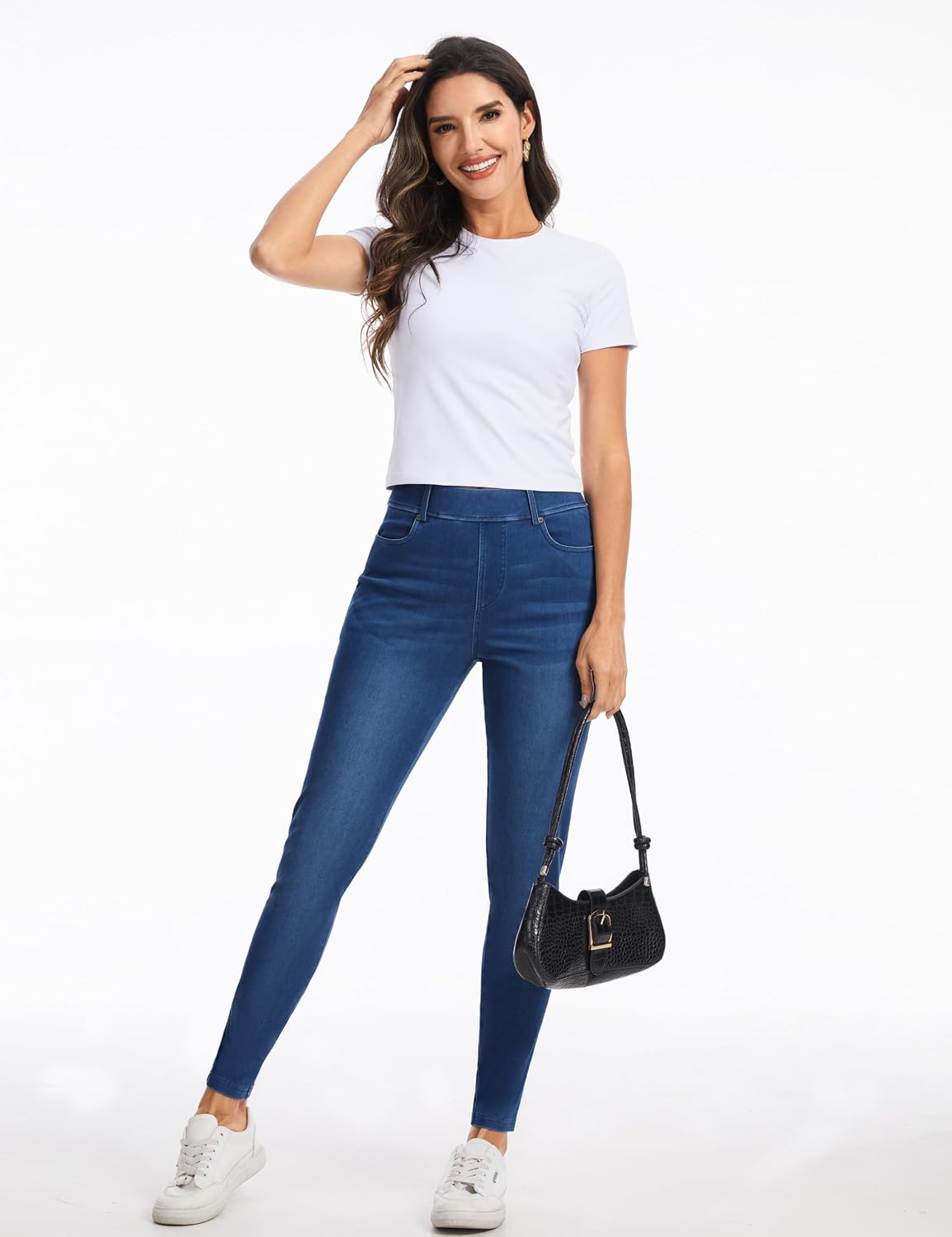 Thumbnail 6 de THE GYM PEOPLE Women's Stretchy Jeggings with Belt Loops and Four Pockets
