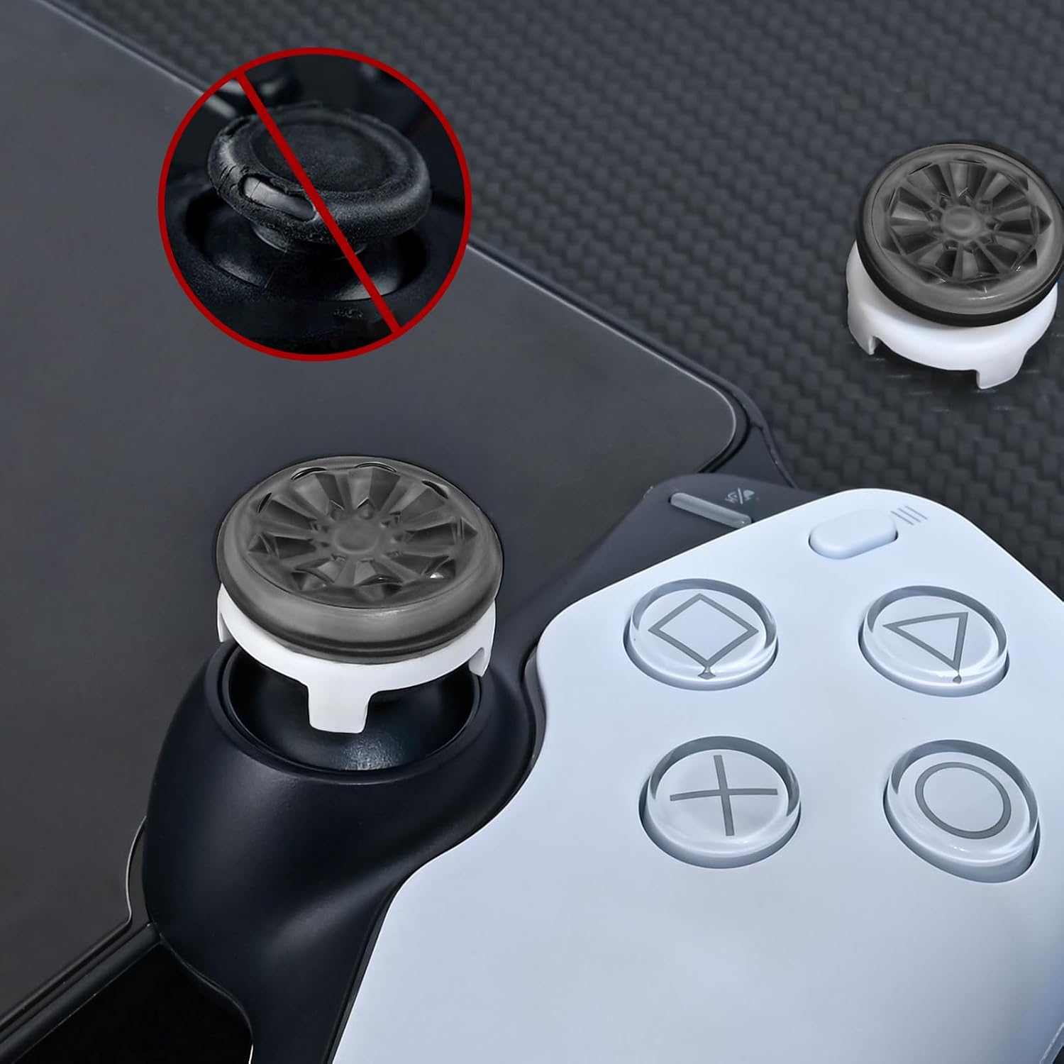 Detalle de DLseego Thumb Grips for PlayStation Portal – Silicone Mid/High-Rise Anti-Slip (2 Pack)