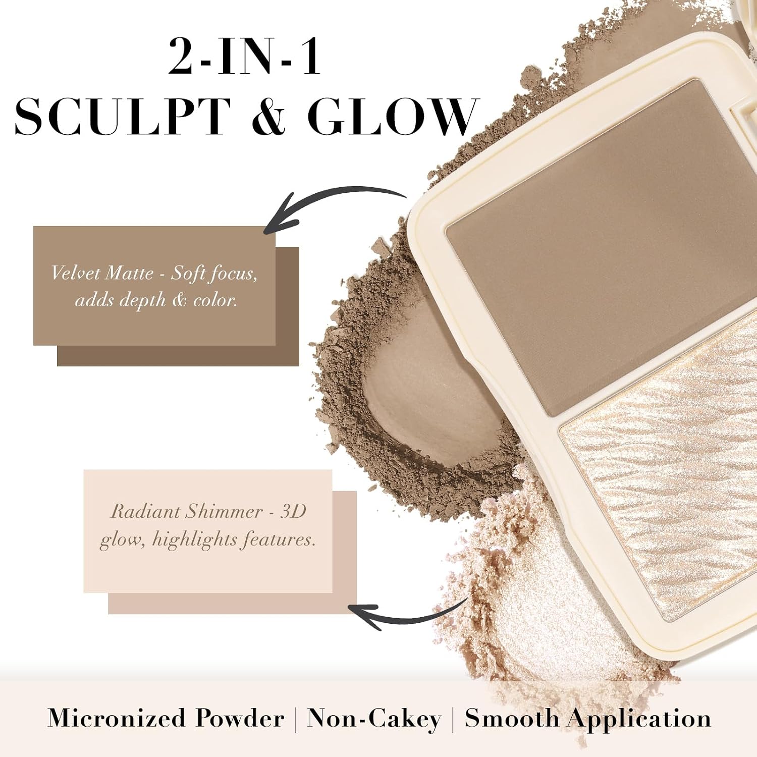 Detalle de MOOMARTO 01 Soft Taupe Contour & Highlighter Palette with Matte and Shimmer Finishes