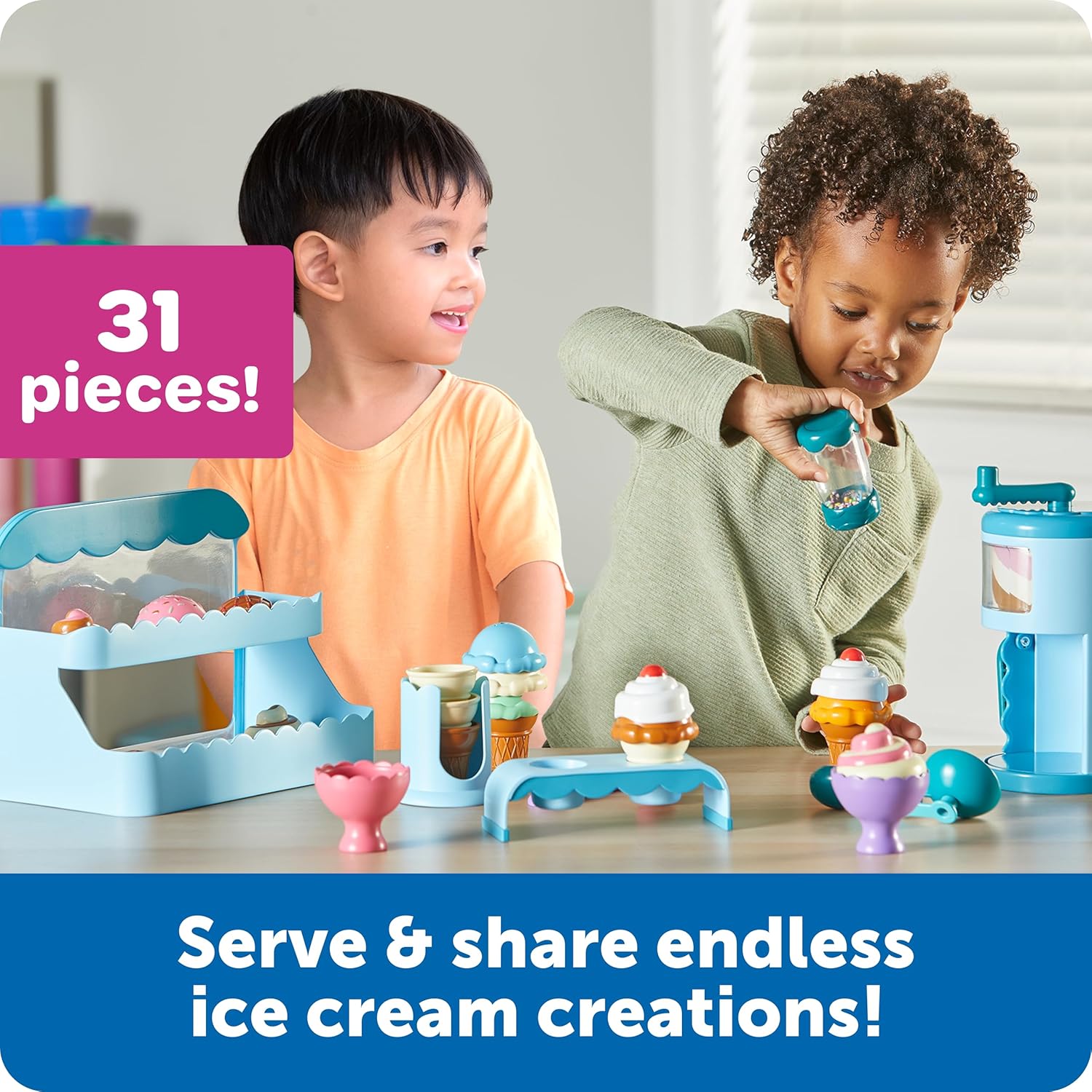 Thumbnail 2 de Learning Resources Swirly Scoops Ice Cream Shoppe – Play Food Cones & Pretend Play Set