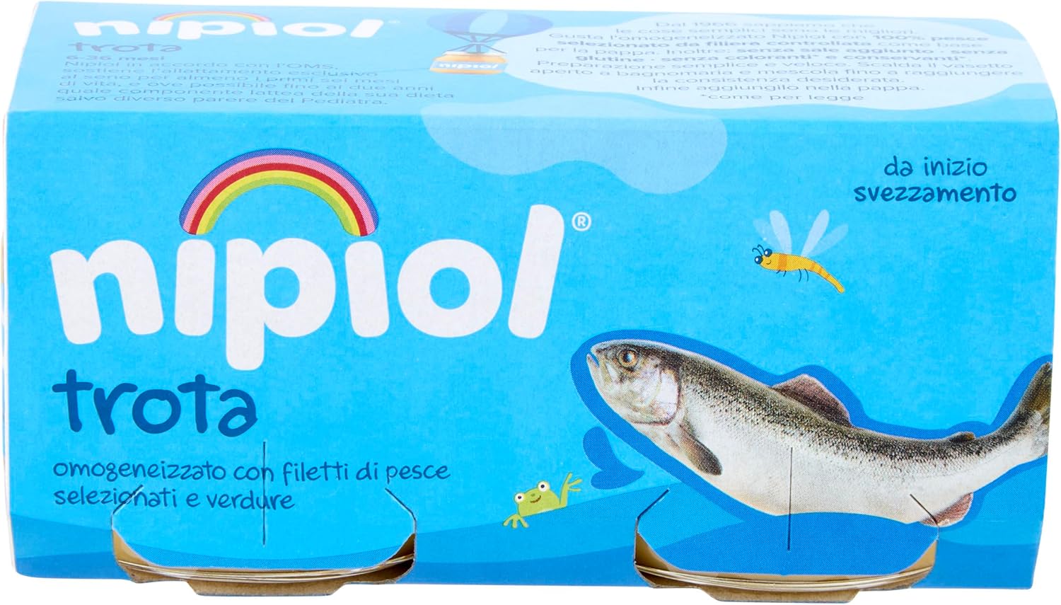 Detalle de Nipiol Omogeneizzato Trota – 24 vasetti da 80 g (2x80 g x 12 confezioni)