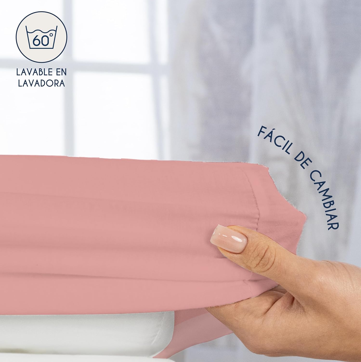 Thumbnail 5 de Sábanas Cuna 70x140 Ajustables - Oeko Tex - Blanco y Rosa