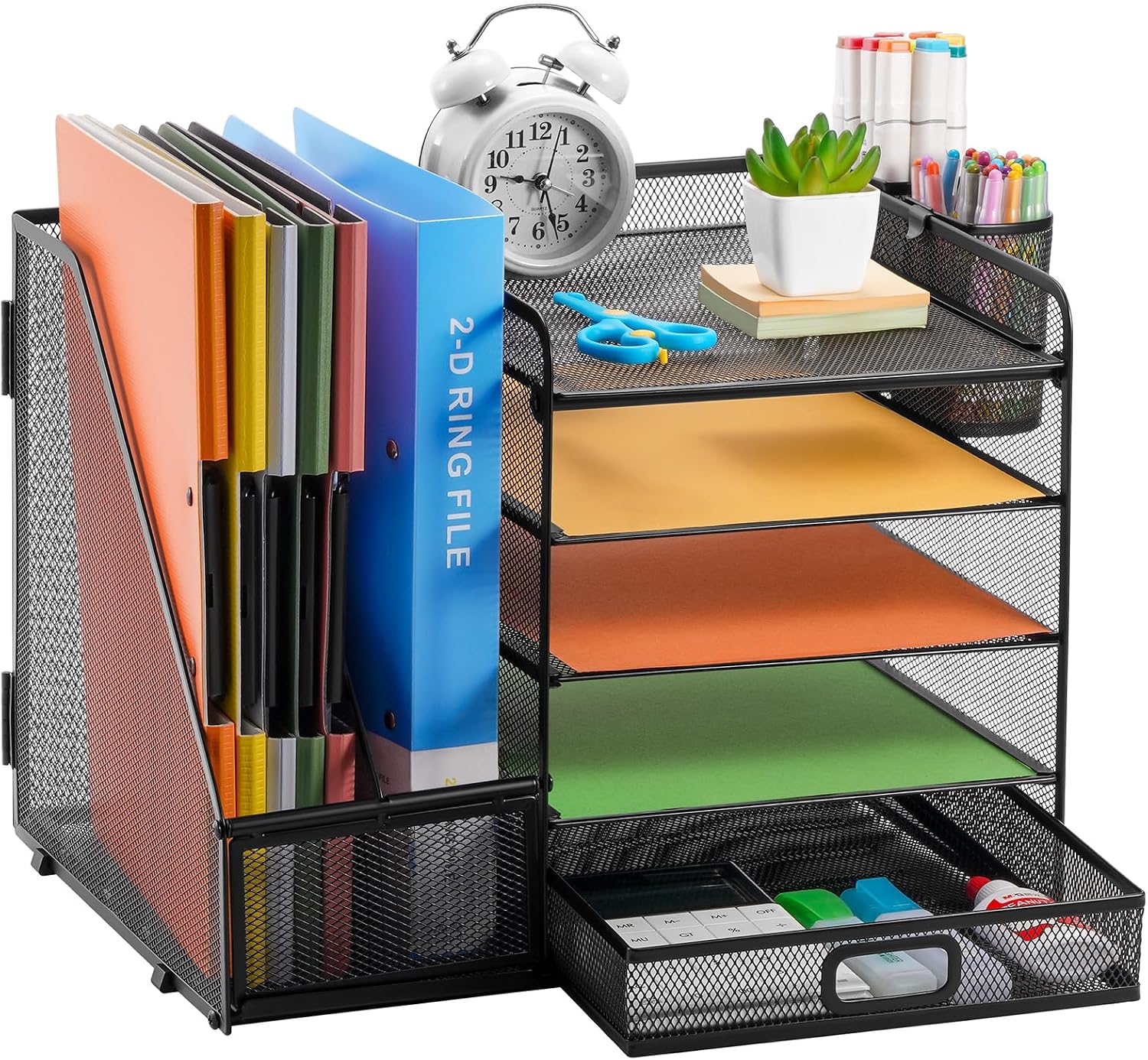 Thumbnail 3 de Marbrasse 5-tier desk organiser with drawer