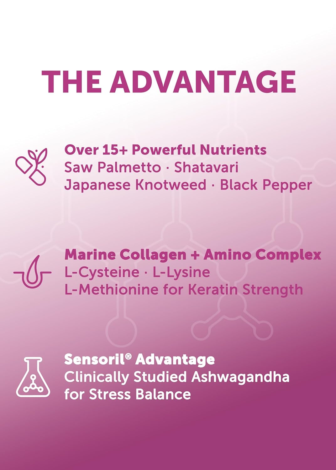 Detalle de Lunakai Hair Growth Supplement for Women, 90 Capsules with Biotin and Marine Collagen