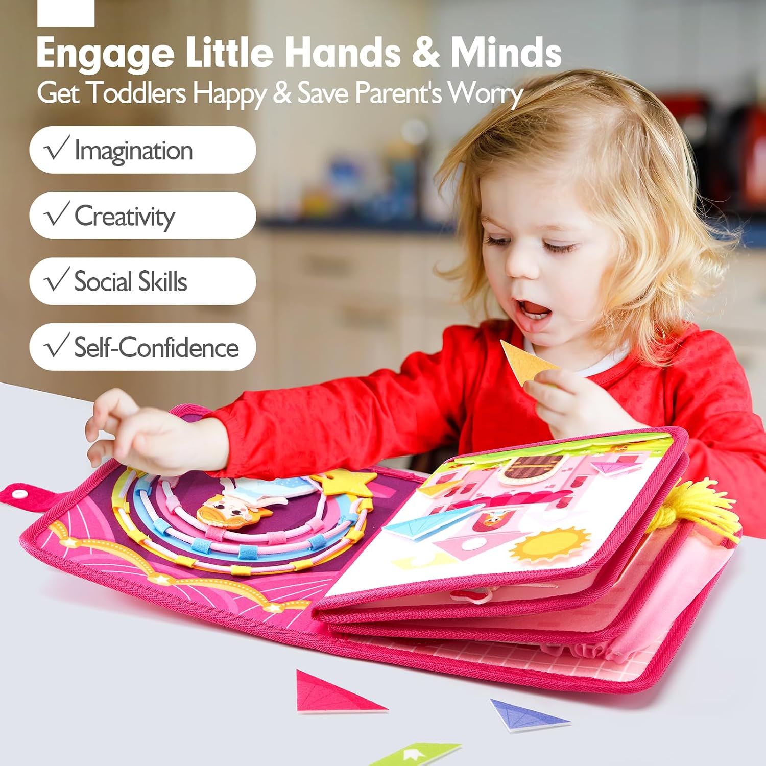 Thumbnail 4 de hahaland CF-TBB09. Princess Felt Busy Book, 20 Activities Across 8 Pages