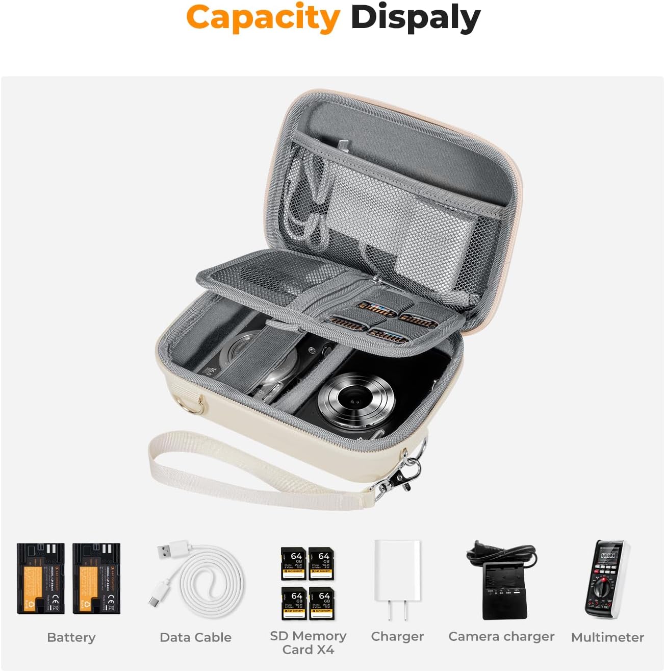 Detalle 2 de K&F CONCEPT Digitalkamera Tasche EVA, beige