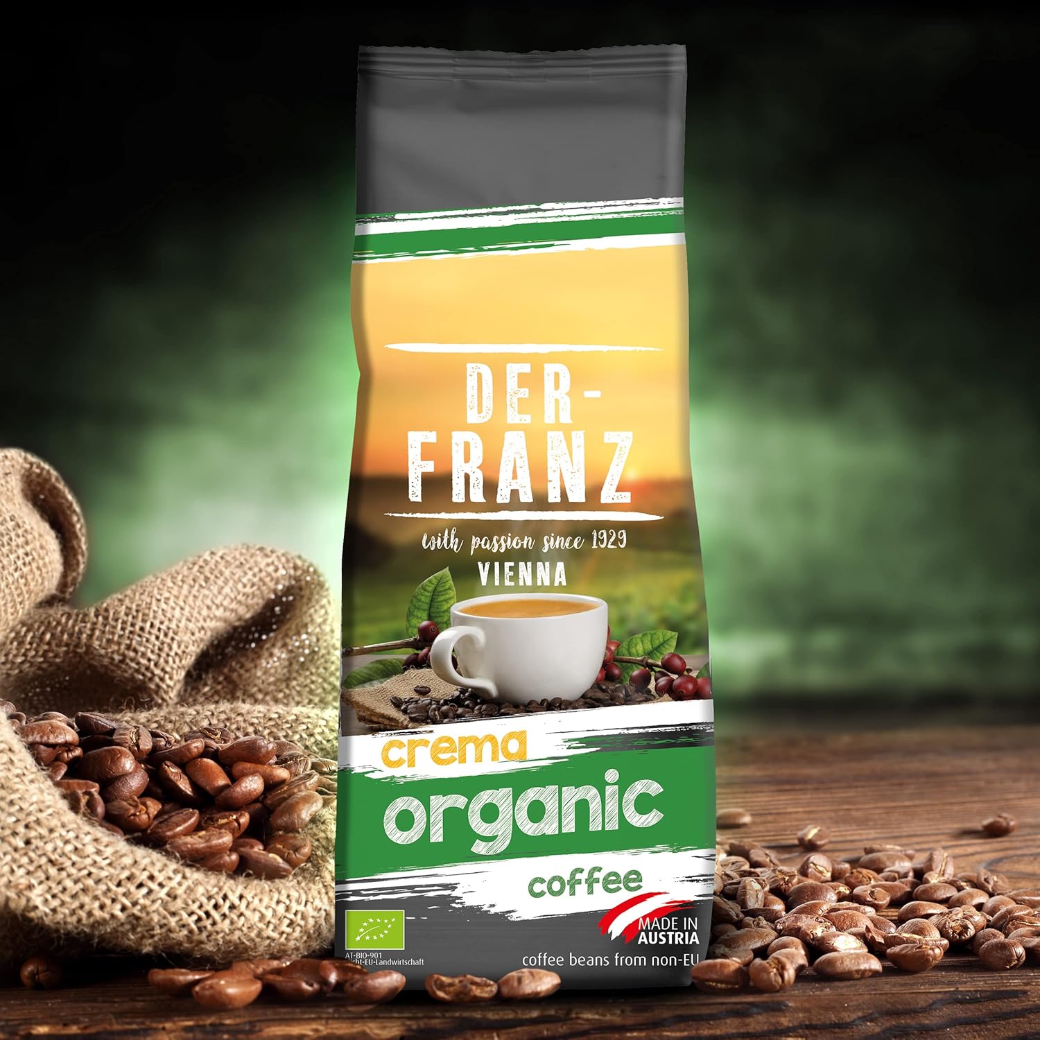 Thumbnail 3 de Der-Franz Crema Bio Kaffee ganze Bohne (3 x 500 g) – 100 % Arabica für Espresso, Lungo & Cappuccino