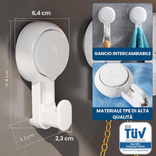 Thumbnail 1 de TAILI Ventose per Appendere Fino a 5KG, 4 Pacchetti – Girevoli a 360°