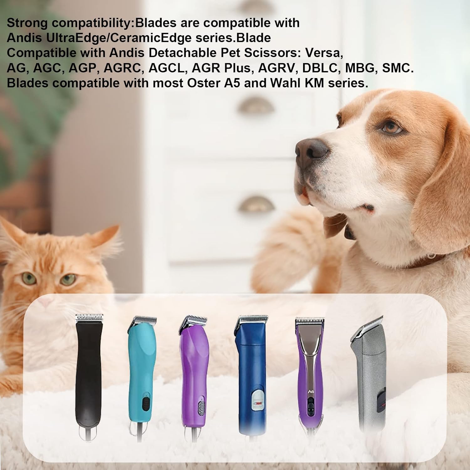 Thumbnail 3 de 2Pack #7FC detachable dog grooming clipper blades (7FC blade set) for Andis, Oster A5 and Wahl KM series
