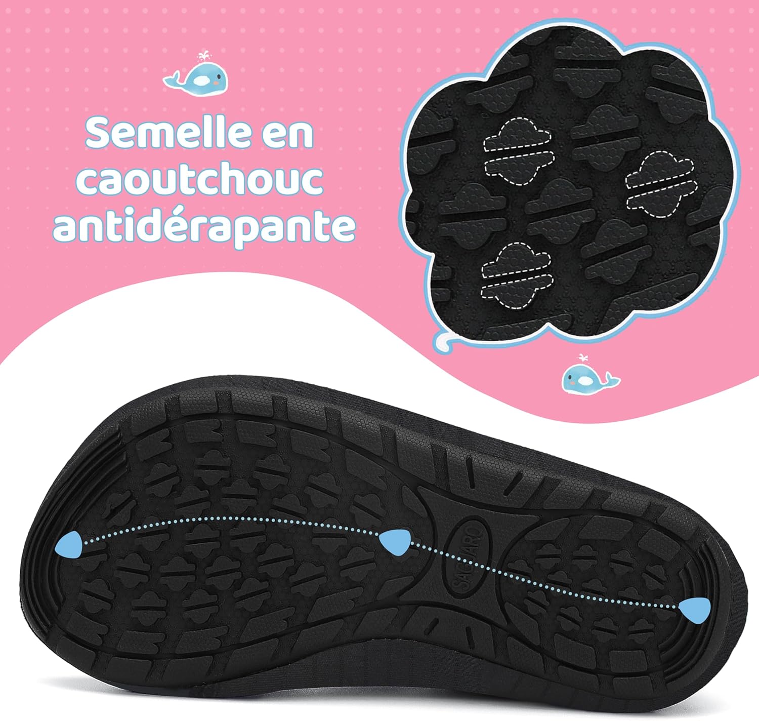 Thumbnail 5 de SAGUARO Chaussures d'eau pour enfants — Plage, Piscine et Natation, Néoprène et Caoutchouc, tailles EU 20‑37