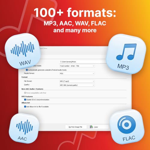 Detalle de Nero CD Ripper Software — Digitize Audio CDs to MP3, FLAC, AAC, WAV on Windows