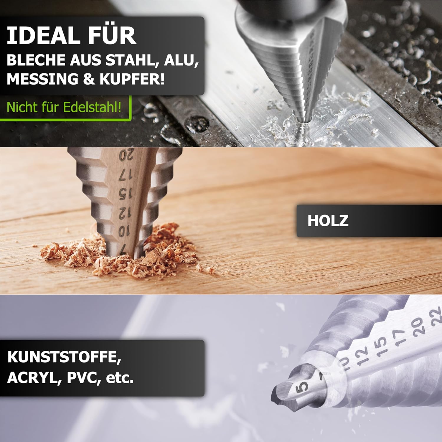 Thumbnail 4 de Pinava HSS Stufenbohrer 13 Stufen Konusbohrer 5-35 mm