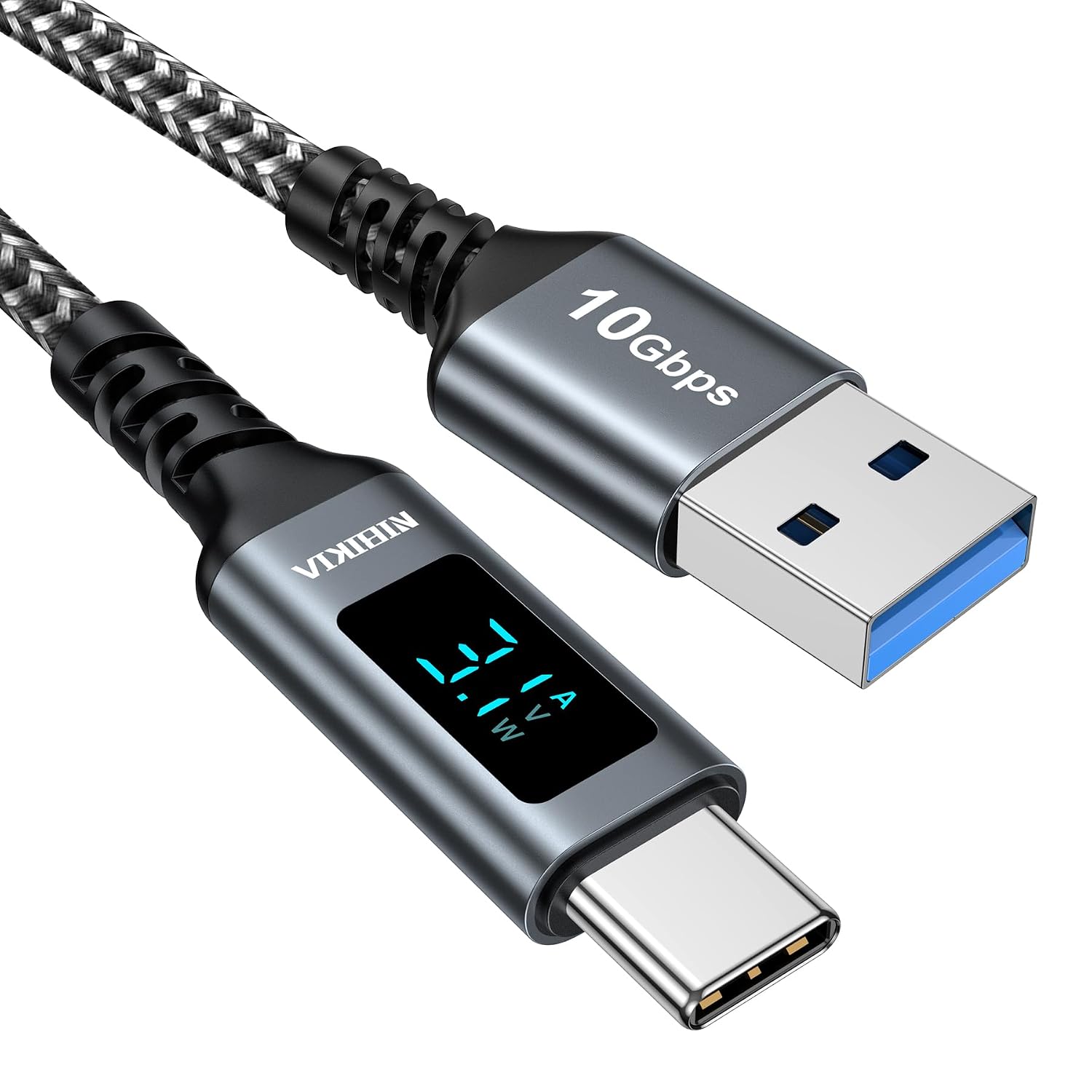 Detalle de Cavo USB Type-C 1m USB 3.0 10Gbps con Display LED e Ricarica Rapida 3A – Compatibile con iPhone 15/16/17, Samsung Galaxy e altri