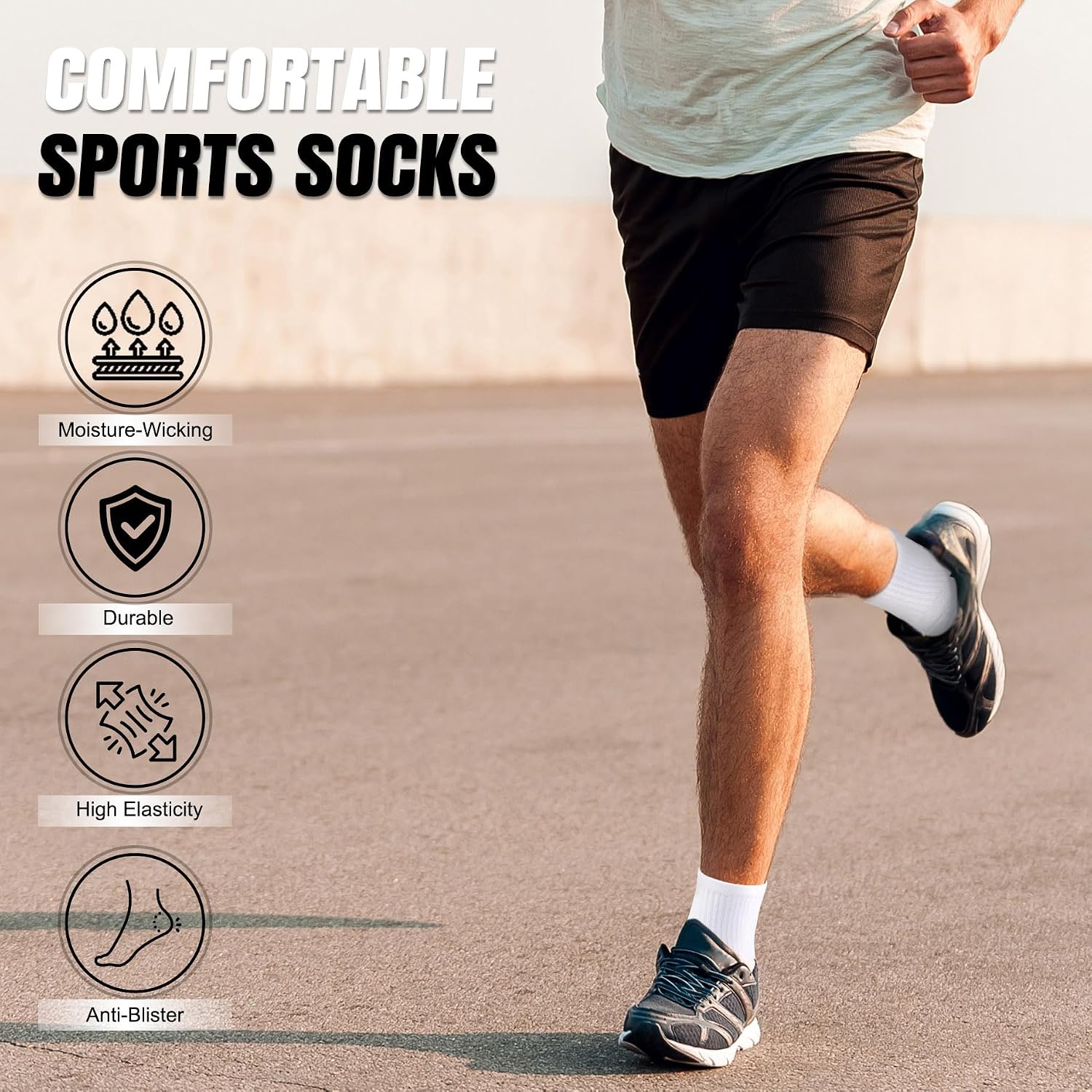 Detalle de ILovDaisy Running Trainer Socks for Men – Cushioned, Anti-Blister Ankle Socks (6 Pairs)