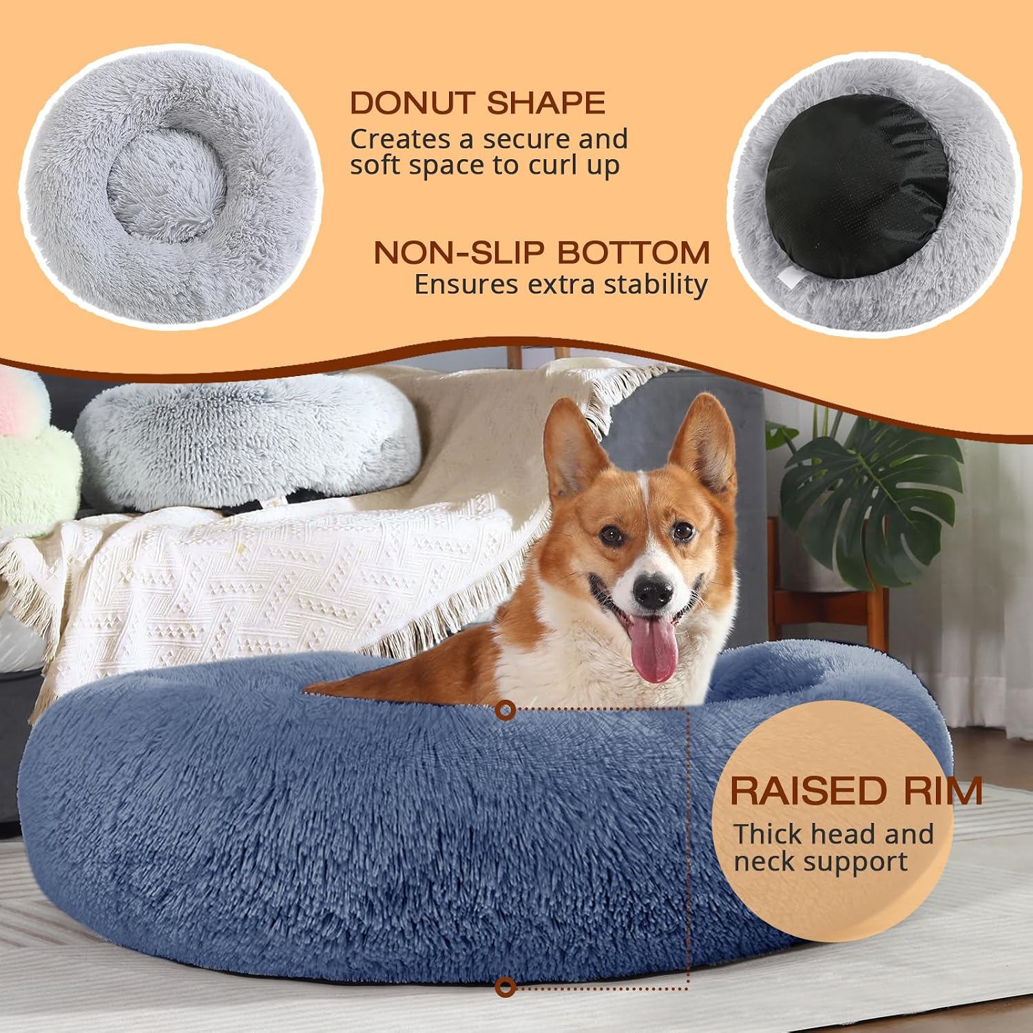 Detalle de JOLLYVOGUE Dog Bed, 20-inch