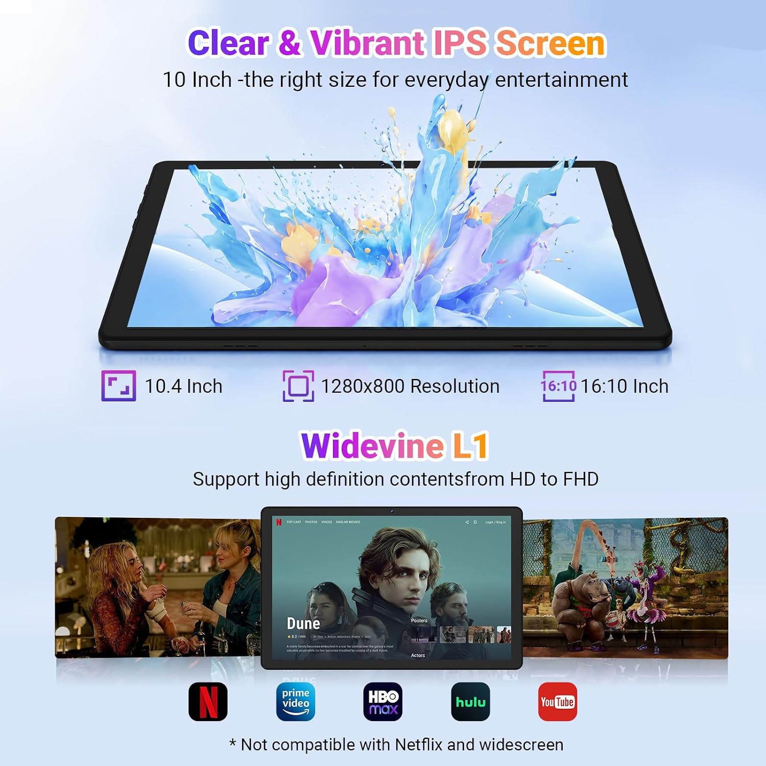 Detalle de Gleeso Tablet 10-Inch Android 16 with 24GB RAM, 1TB Expandable Storage and Face Unlock