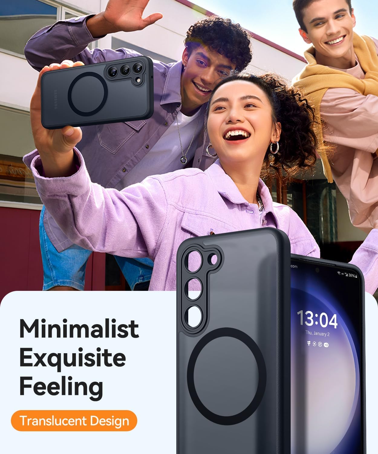 Thumbnail 6 de CANSHN Magnetic Cover per Samsung Galaxy S23 (6.1") – Protezione totale fotocamera, design opaco e antiurto