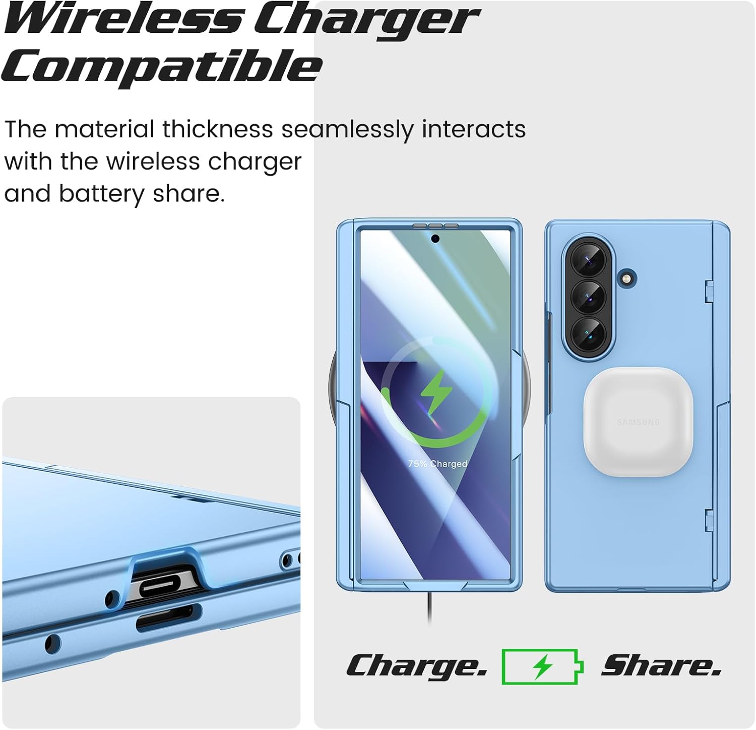 Thumbnail 5 de Doeshine Case for Samsung Galaxy Z Fold 7 with Kickstand, Hinge Protection and Front Screen Protector