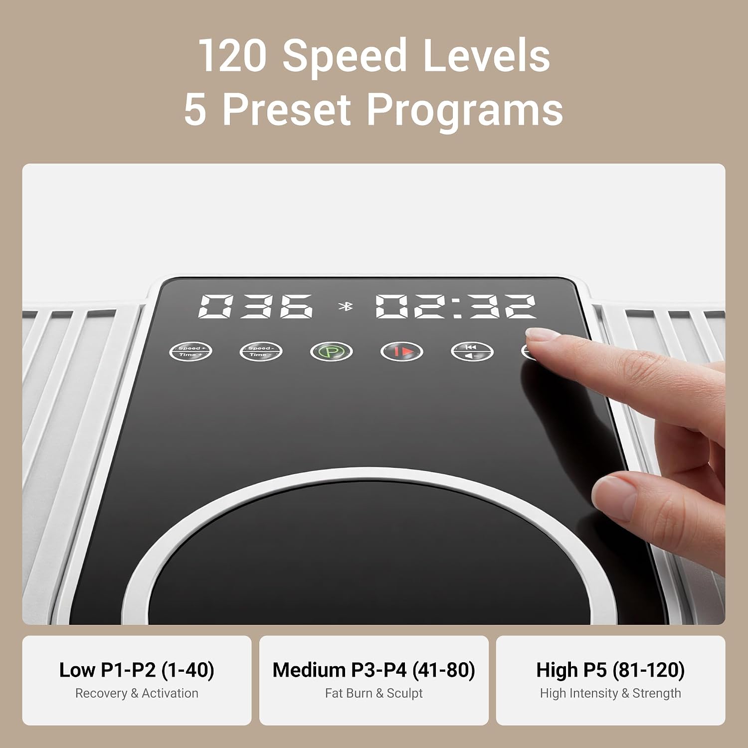 Detalle de LONTEK SN-SZ09A Vibration Plate with 120 Speeds and 5 Auto Programs