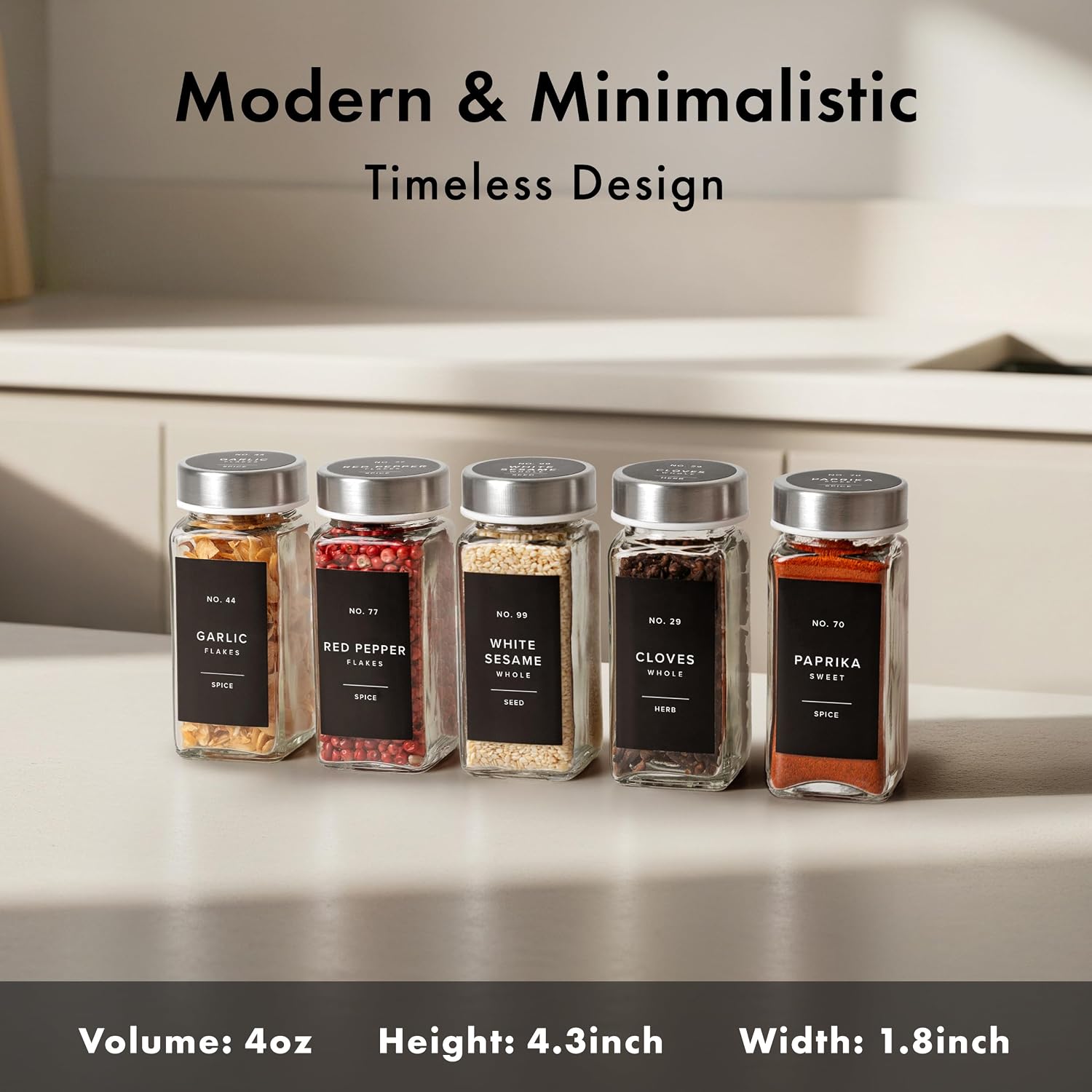 Detalle 2 de EDELHAUS Glass Spice Jars 24-pack 🧂