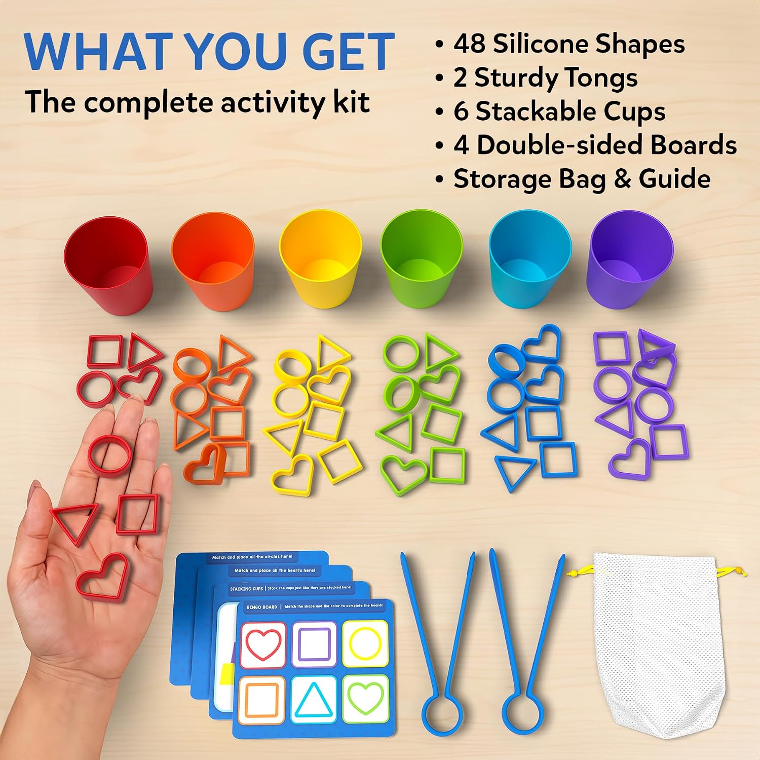 Detalle de Skillmatics Silicone Rainbow Sorting Game for Counting, Matching & Fine Motor Play