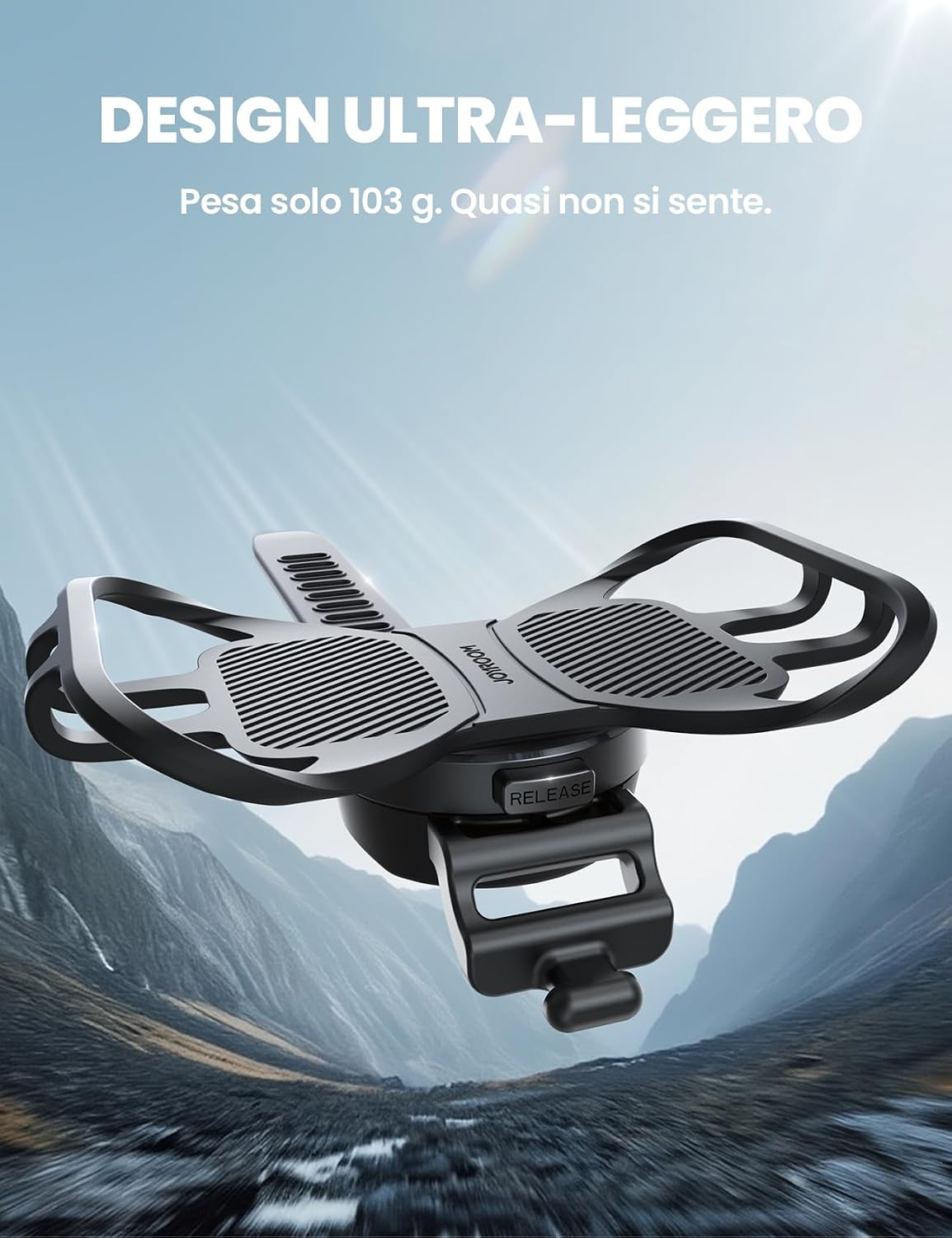 Detalle de JOYROOM Porta Cellulare Bici con sospensione in silicone e supporto ruotabile 360°