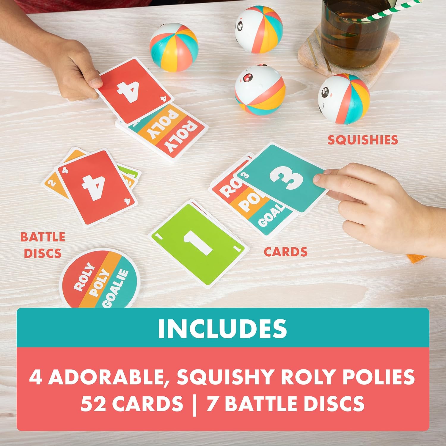 Detalle 2 de Exploding Kittens Roly Poly Goalie: Active, Lego-like Card Game for 2–6 Players (Ages 4+, 10 Minutes to Play)