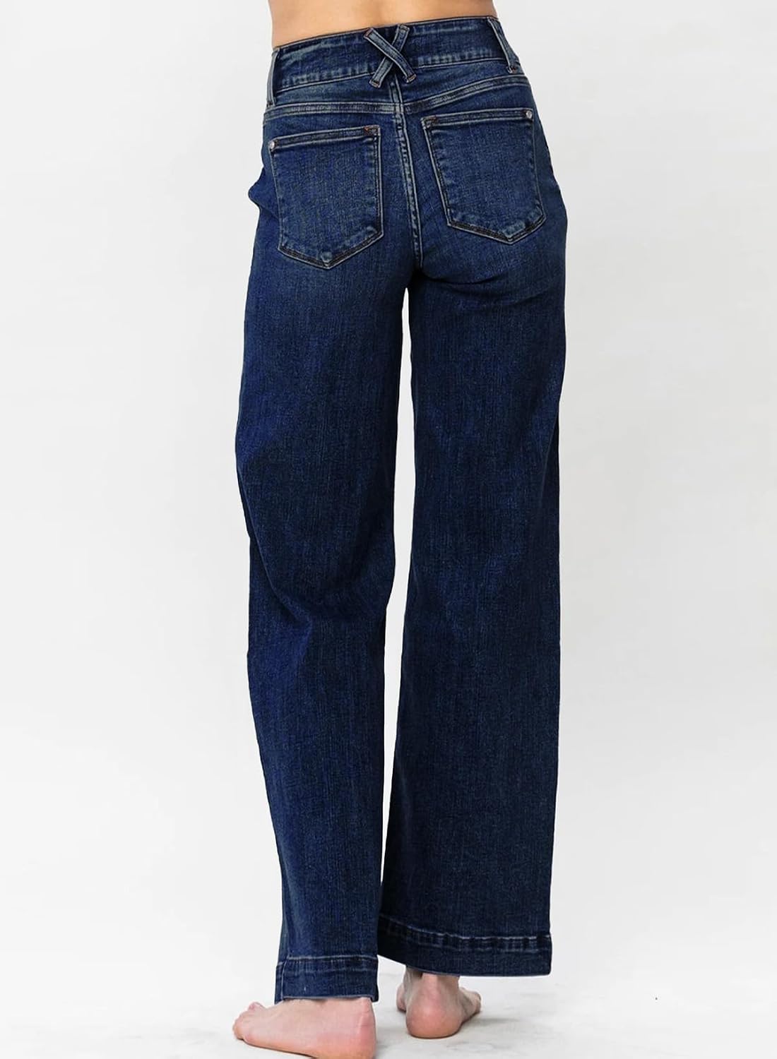 Detalle de Astylish Women’s High Waisted Wide Leg Straight Jeans with Tummy Control Waist