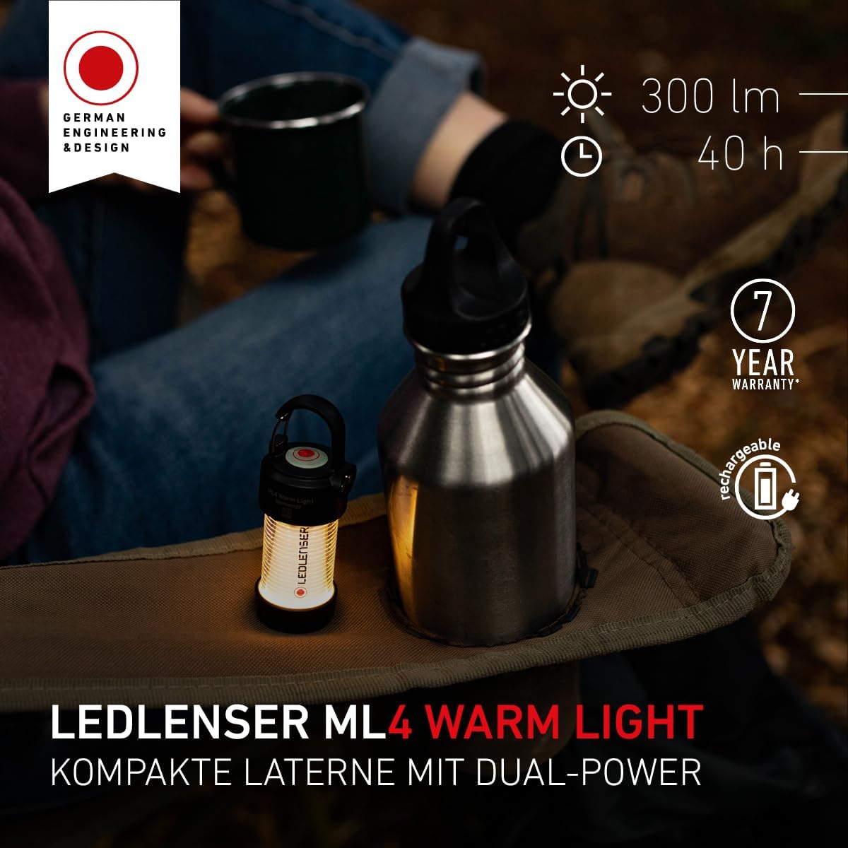 Detalle de Ledlenser ML4 Warm Light LED-Laterne – kompakt, energieeffizient und vielseitig für Outdoor