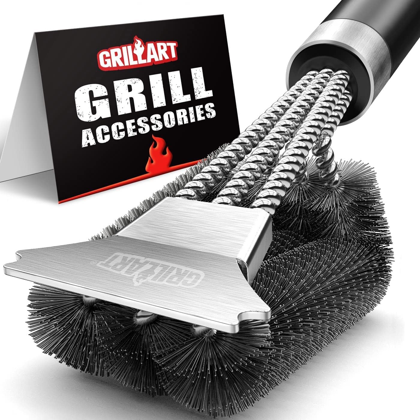 Detalle de GRILLART Grill Brush with 18-inch Handle