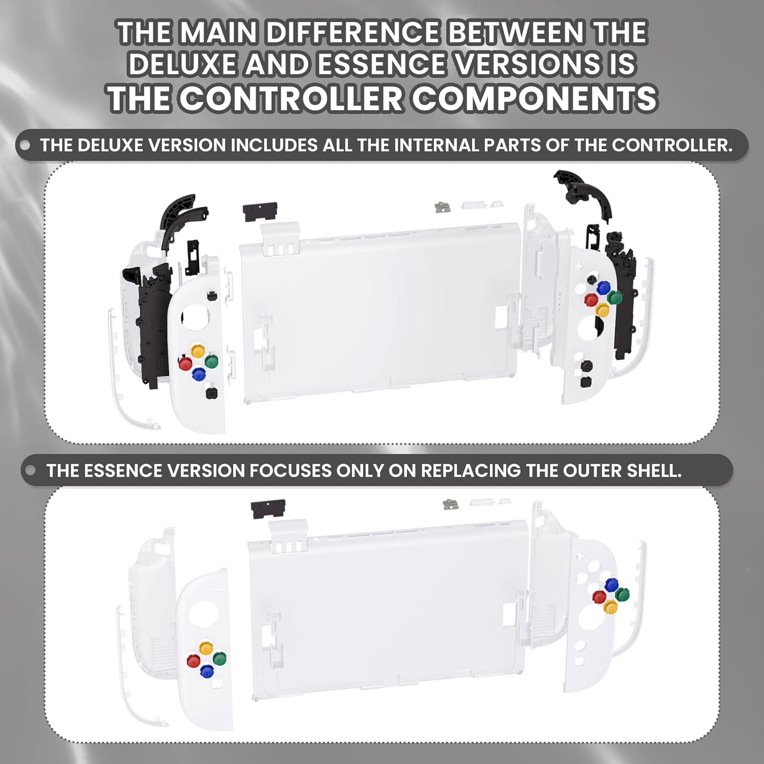 Detalle 2 de eXtremeRate DIY-Full Gehäuse-Set für Nintendo Switch 2 – Deluxe Schneeweiß