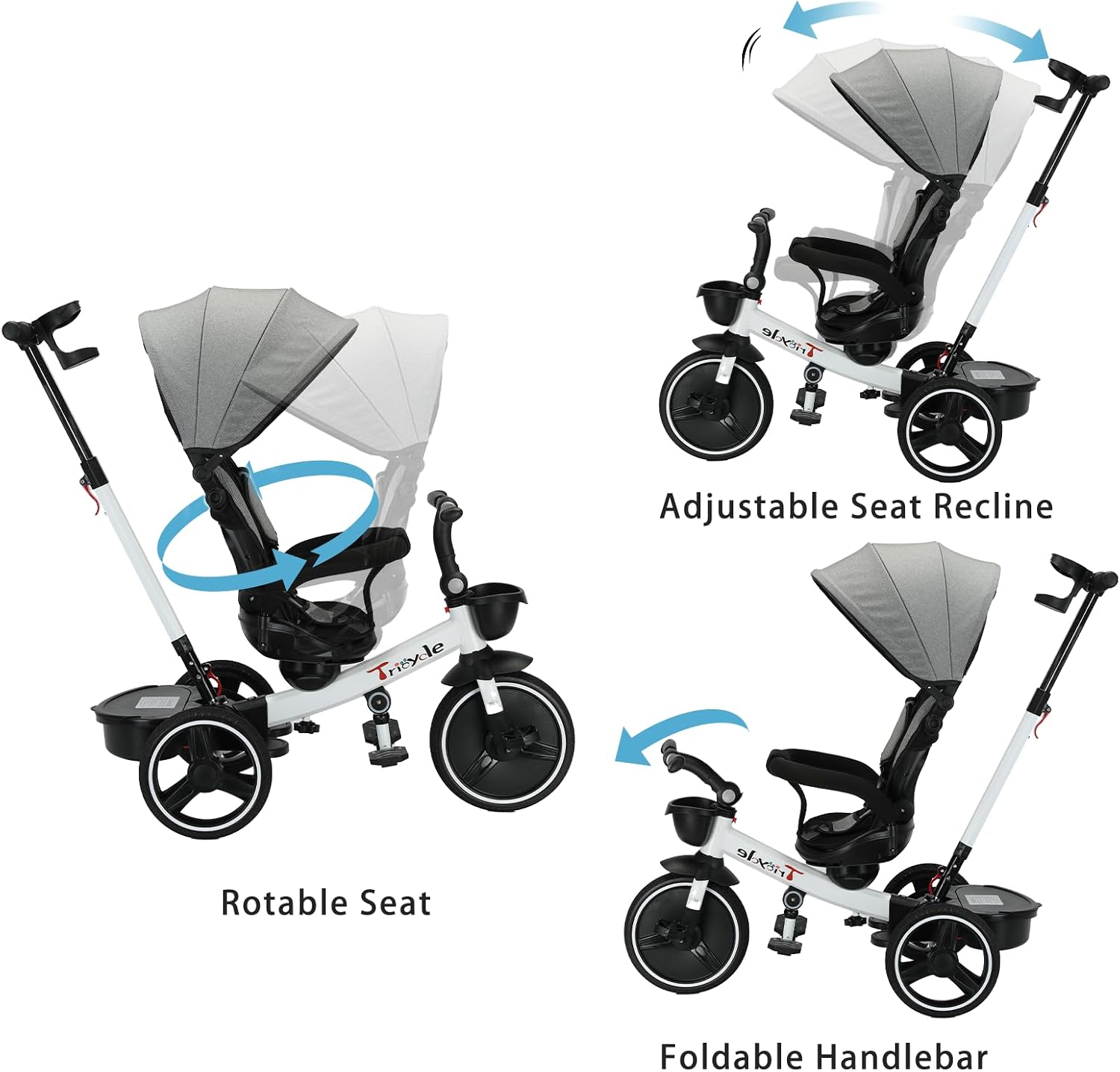 Thumbnail 2 de UBRAVOO Baby Dreirad 6-in-1: Lernfahrrad mit Lenkdreirad-Funktion, Schiebestange & verstellbarem Verdeck