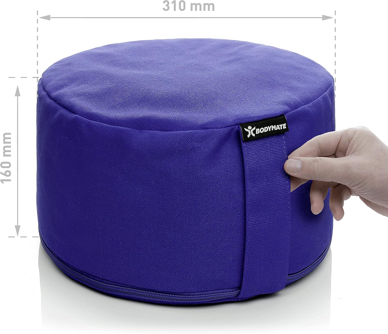 Thumbnail 2 de BODYMATE Cuscino da yoga rotondo in buccia di grano saraceno, diametro 31 cm e altezza 16 cm