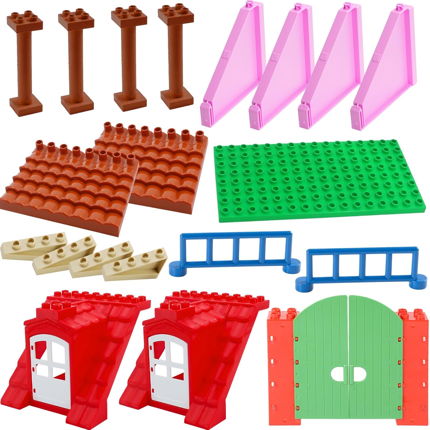 Thumbnail 6 de Mirthben Ergänzungsset für Duplo Steine – 18-teiliges Kreativ-Set mit Türen, Fenstern, Möbeln & Zubehör, compatibel mit großen Bausteinen ab 3 Jahren