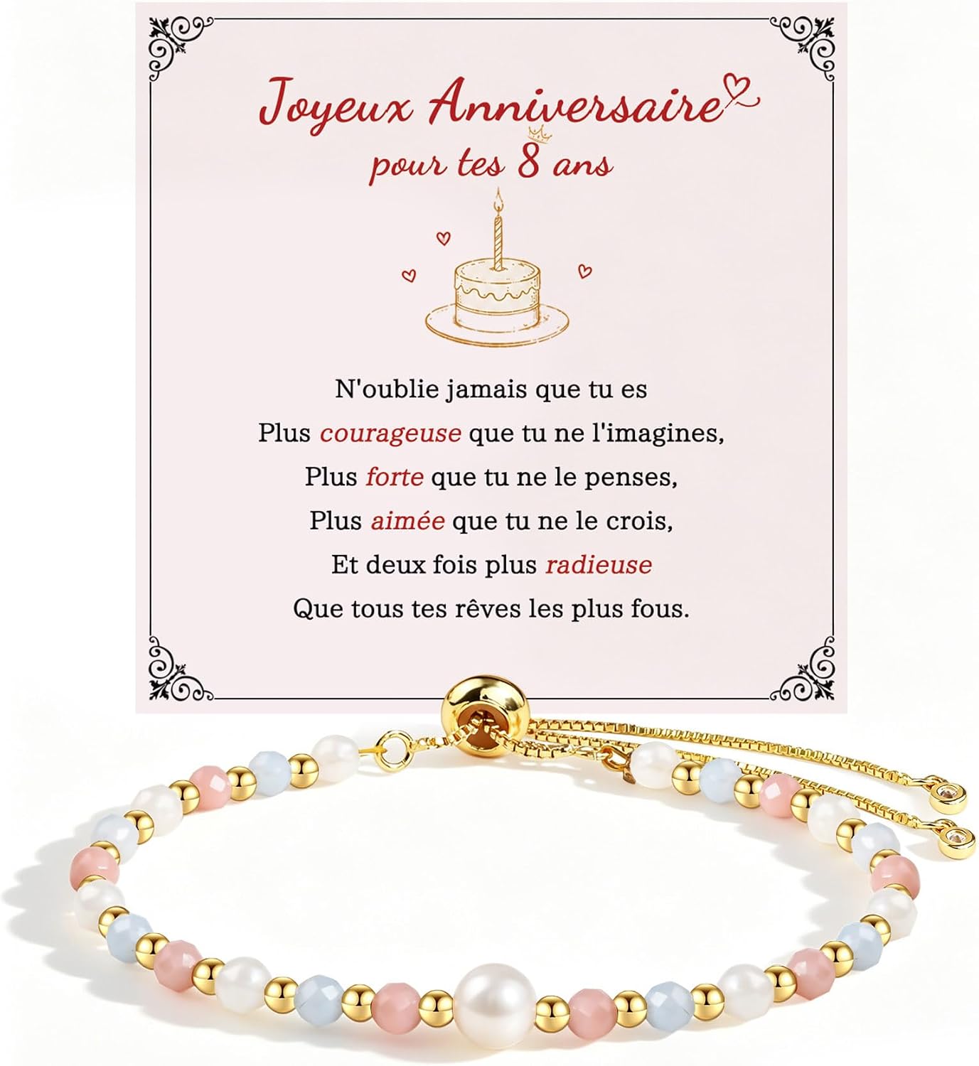 Thumbnail 6 de Seyaa Bracelet Pierre Naturelle – Cadeau Anniversaire Fille 8–12 ans (Pierre de Lune)