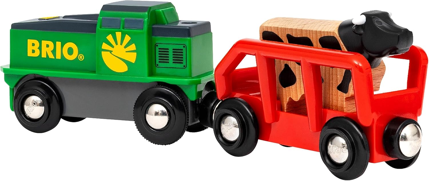 Detalle 2 de BRIO World 36018 Bauernhof-Batteriezug – batteriebetriebener Spielzeugzug für Kinder ab 3 Jahren