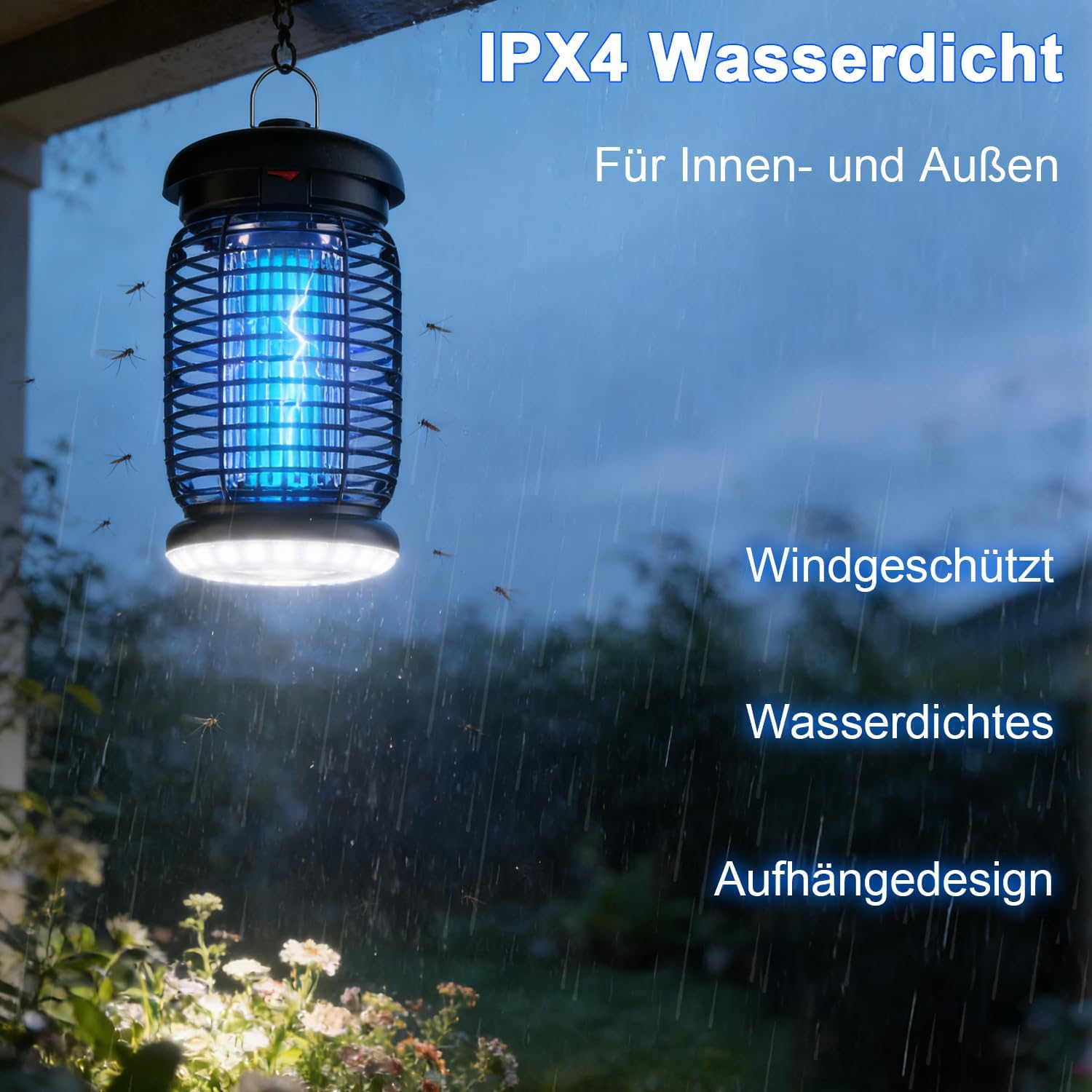 Thumbnail 3 de WUEAOA Insektenvernichter elektrisch mit UV-LED (4200V, 15W) für innen & außen, IPX4