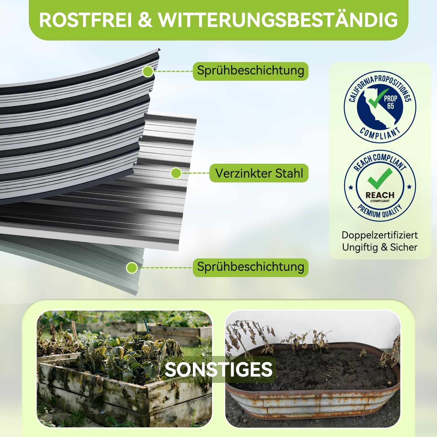 Thumbnail 4 de Ohuhu Metall Hochbeet 240x90x60 cm