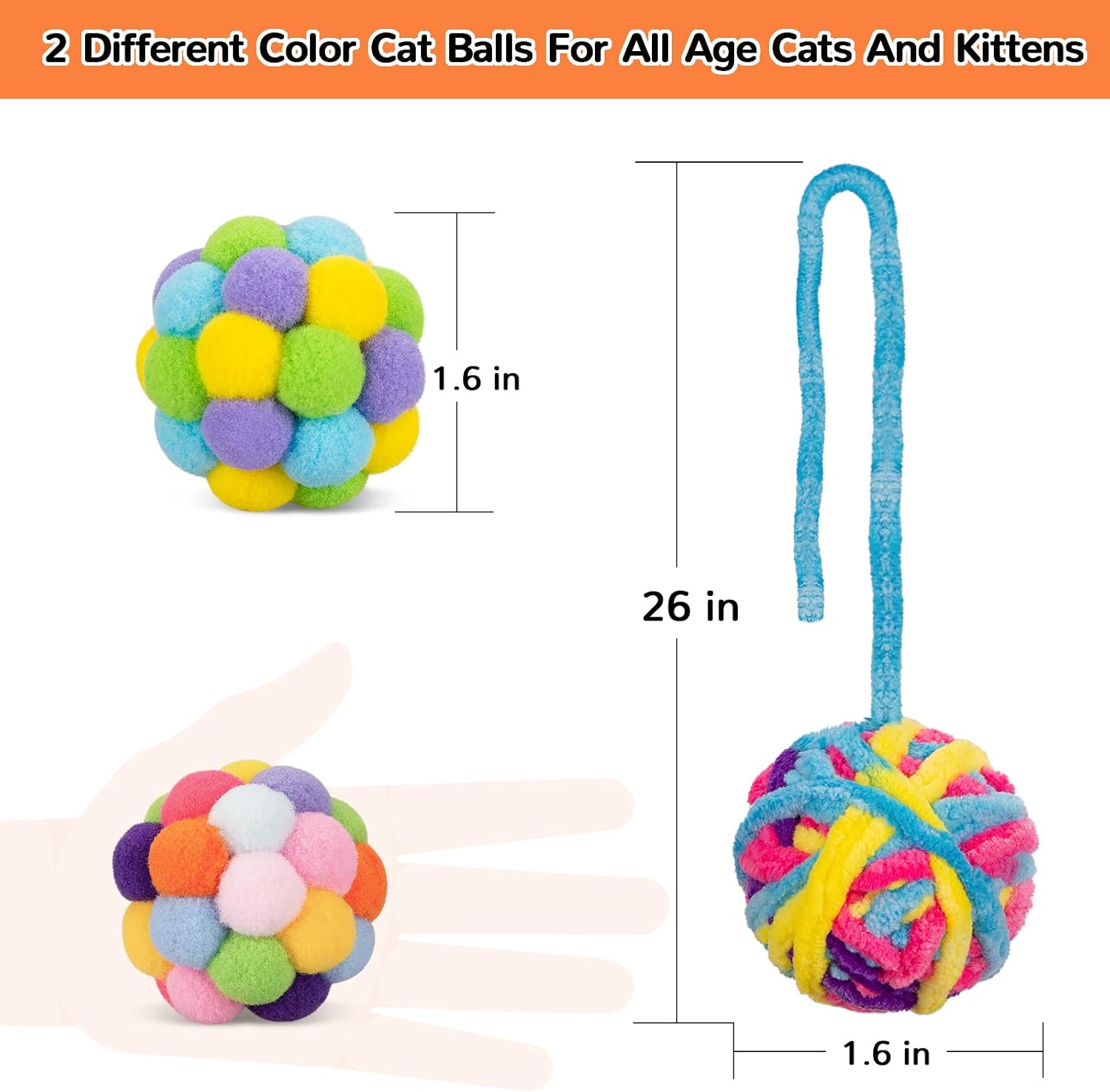 Detalle 1 de Cat Toy Balls, 6-Piece Pack