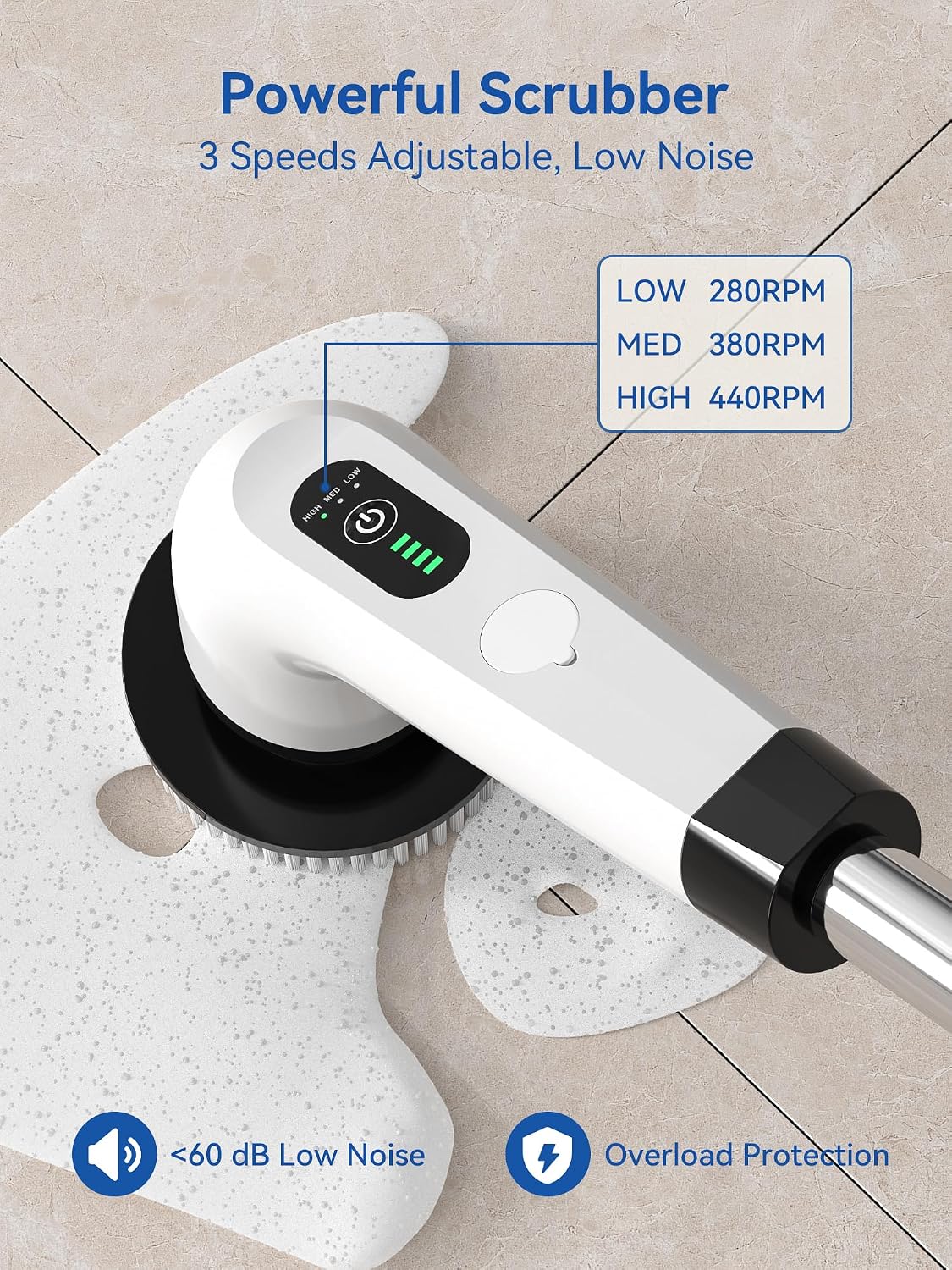 Detalle 1 de Mesqool electric spin scrubber, 3000mAh battery