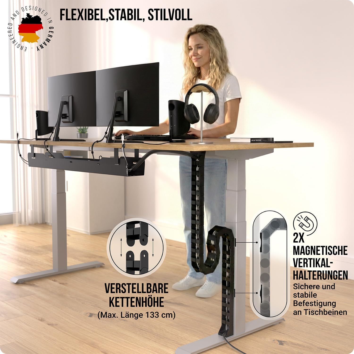 Detalle 2 de Kabelführung Schreibtisch Kabelkanal