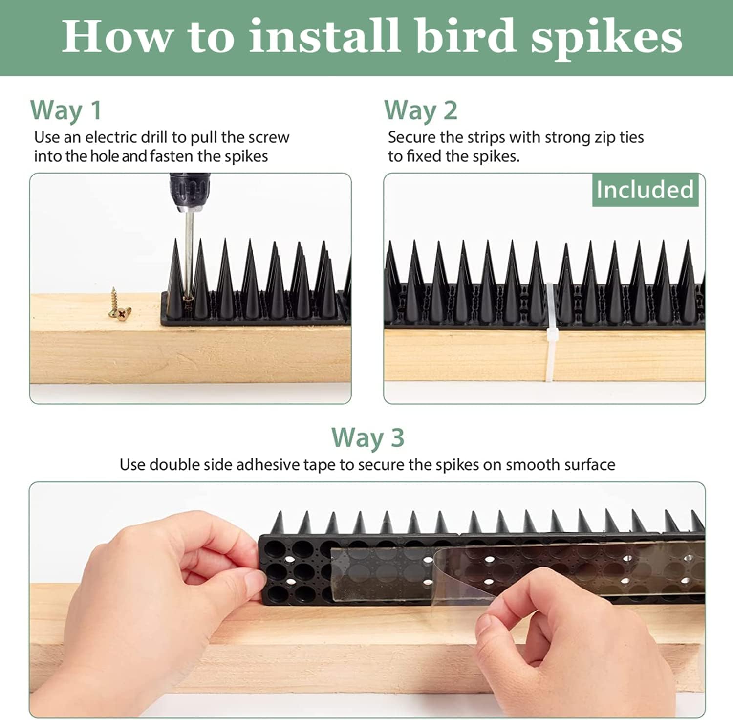 Thumbnail 4 de Apluskis Upgraded Bird Spikes 6m pack 🐦