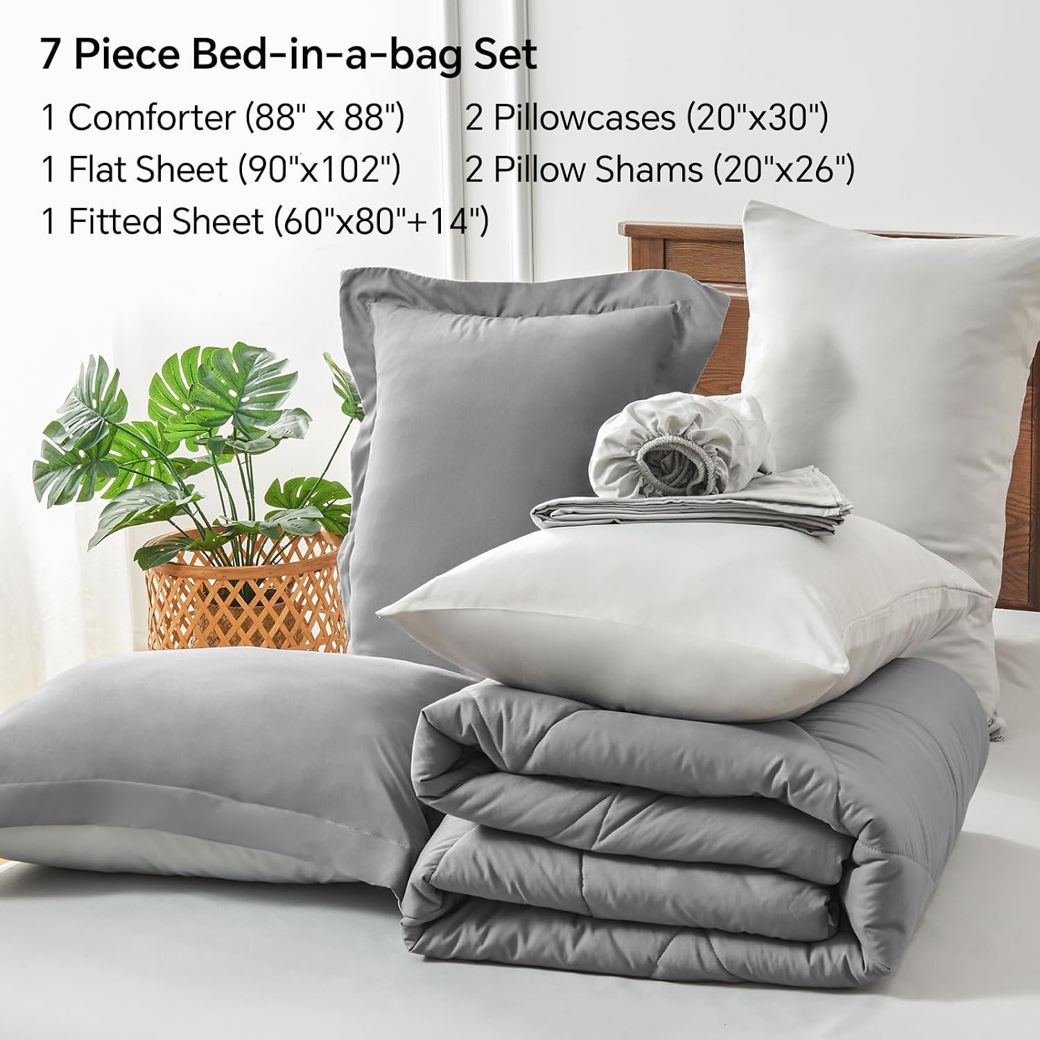 Thumbnail 4 de BEDELITE Queen Comforter Set Bed in a Bag